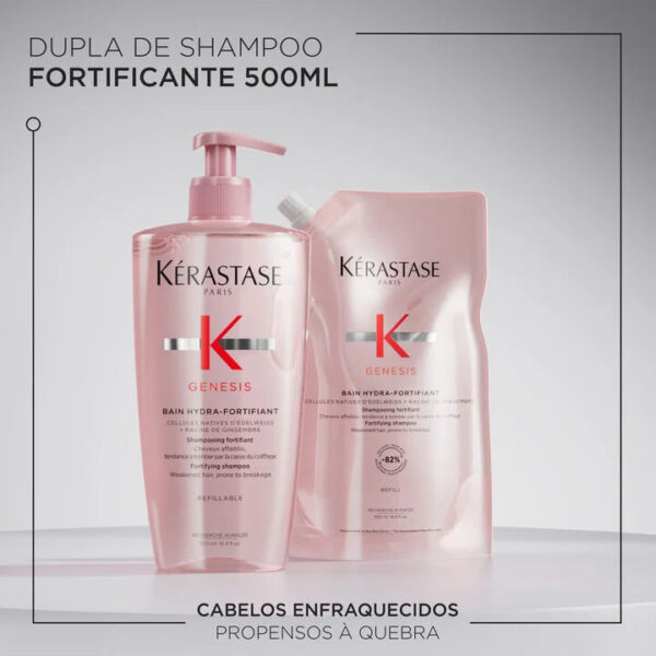 Kit Kérastase Shampoo Bain Hydra-fortifiant com refil - Image 8